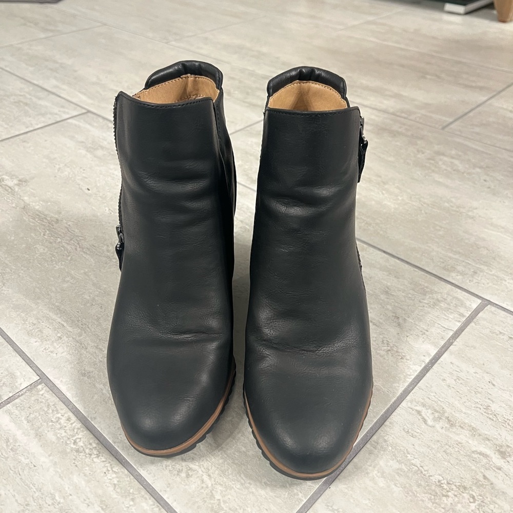 Black Soul Wedge Booties